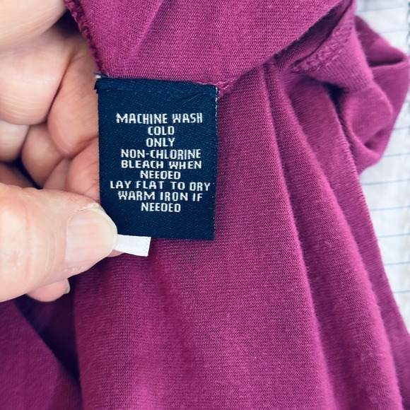 Chaps Ruffled V-Neck Top Womens 2X Plum Long Sleeve Blouse‎ Elegant Party Fairy - Picture 7 of 8